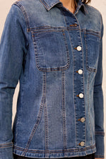 Tribal Jean Button Front Fitted Denim Jacket