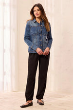 Tribal Jean Button Front Fitted Denim Jacket