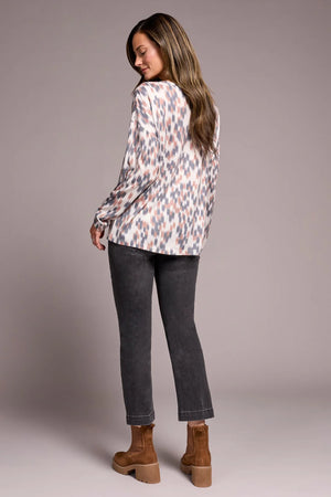Tribal Fashions Crew Neck Long Sleeve Combo Print - Almond