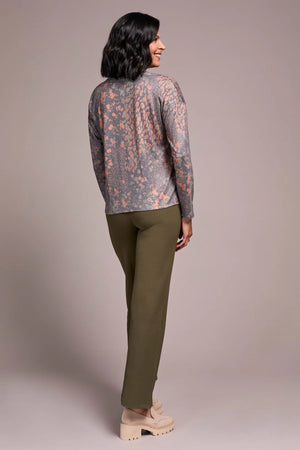 Tribal Fashions V-Neck Print Long Sleeve with Side Slits