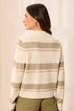 Tribal Fashions Knit Jacquard Button-Front Collared Cardigan