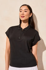 Tribal Fashion UPF 50+ Techno Lux Polo Top - Black