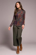 Tribal Fashions Mesh Turtleneck Top with Lining