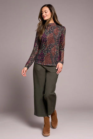 Tribal Fashions Mesh Turtleneck Top with Lining