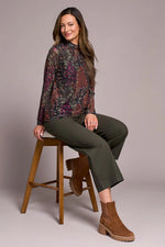 Tribal Fashions Mesh Turtleneck Top with Lining