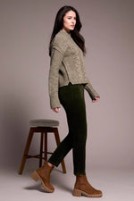 Tribal Fashions Multi Speckle Sweater with Puff Sleeve