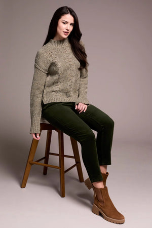 Tribal Fashions Multi Speckle Sweater with Puff Sleeve