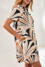 Tribal Fashions Printed Cotton Poplin Button Up Dress