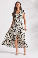 Tribal Fashions XIX Palms Short Sleeve Wrap Maxi Dress