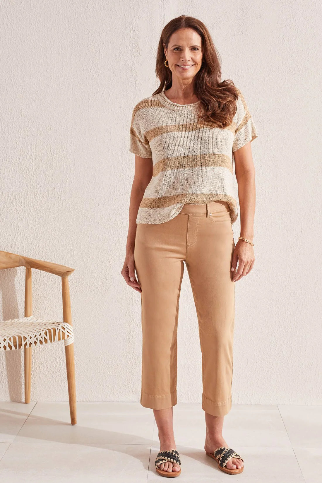 Tribal Fashions 5 Pocket Kick Flare Pull-On Capri