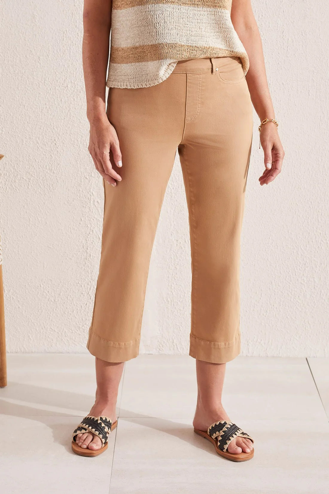 Tribal Fashions 5 Pocket Kick Flare Pull-On Capri