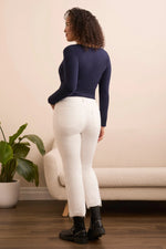 Tribal Fashion Sophia Curvy Micro Flare Crop Jean - Eggshell