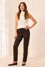 Tribal Fashion Soft Ponte Elastic Waist Pull-On Pants - Leopard
