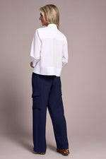 Tribal Fashions Soft Poplin 3/4 Sleeve Button-Front Shirt