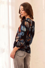 Tribal Fashion Three-Quarter Sleeve Crewneck Sweater - Maple