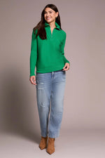 Tribal Fashions Soft Zip-Up V-Neck Sweater