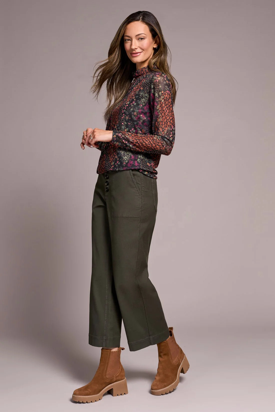 Tribal Fashions Slub Cotton Stretch Sophia Curvy Wide Leg Jeans