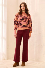 Tribal Jeans Sophia Curvy Super Straight Ankle Denim Jeans - Cherry Lacquer
