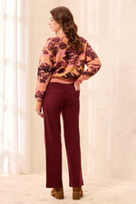 Tribal Jeans Sophia Curvy Super Straight Ankle Denim Jeans - Cherry Lacquer