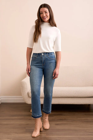 Tribal Fashion Sophia Curvy Micro Flare Crop Jean - True Vintage