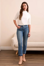 Tribal Fashion Sophia Curvy Micro Flare Crop Jean - True Vintage