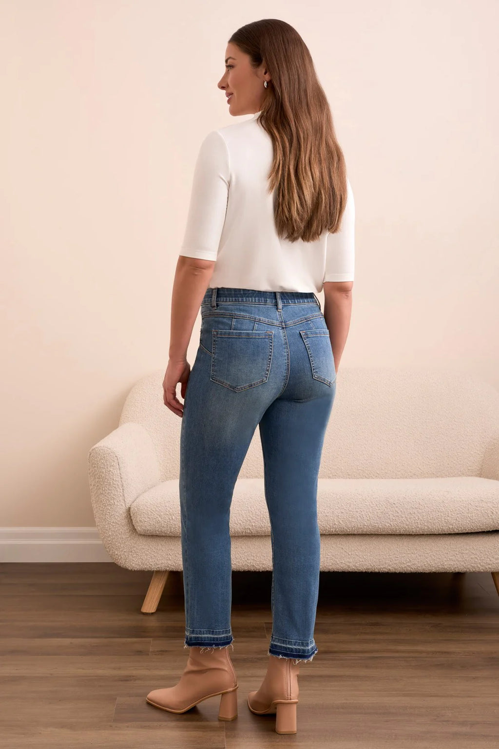 Tribal Fashion Sophia Curvy Micro Flare Crop Jean - True Vintage