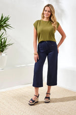 Tribal Fashions Sophia Palazzo Leg Hugging Denim Jeans - Nautical