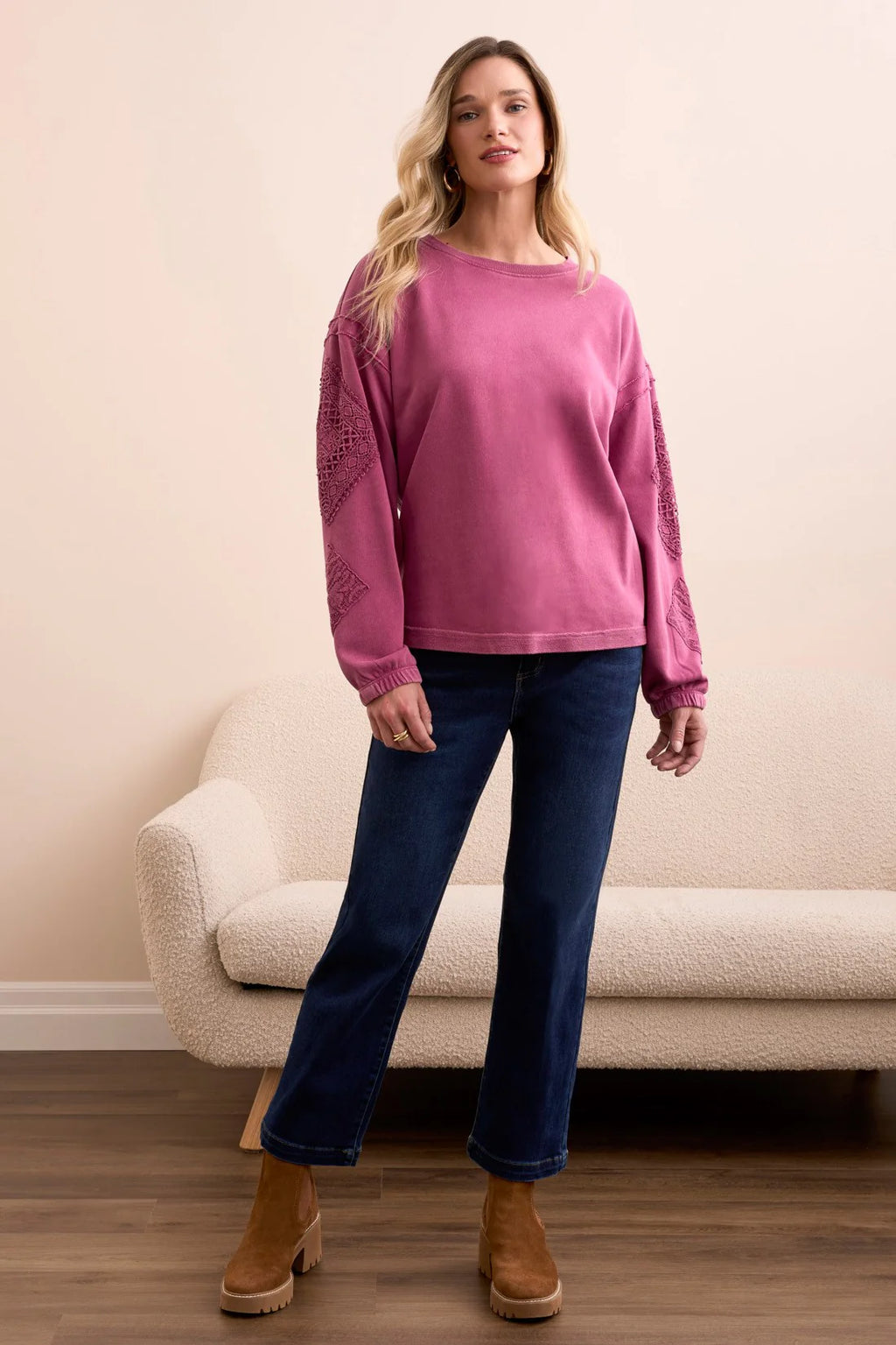 Tribal Fashions Special Wash Drop Shoulder Sweatshirt