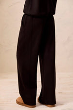 Tribal TECHNO LUX Knit Pull-On Wide Leg Joggers - Black