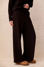 Tribal TECHNO LUX Knit Pull-On Wide Leg Joggers - Black