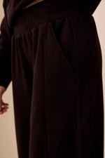 Tribal TECHNO LUX Knit Pull-On Wide Leg Joggers - Black