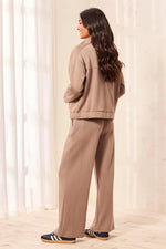 Tribal TECHNO LUX Knit Pull-On Wide Leg Joggers - Fossil