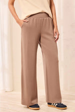 Tribal TECHNO LUX Knit Pull-On Wide Leg Joggers - Fossil