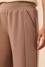 Tribal TECHNO LUX Knit Pull-On Wide Leg Joggers - Fossil