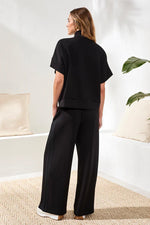 Tribal Sport Techno Lux Mock Neck Zip Top - Black