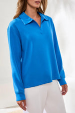 Tribal Sport Techno Lux Scuba Johnny Collar Top - Royal