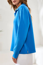 Tribal Sport Techno Lux Scuba Johnny Collar Top - Royal