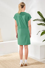 Tribal Sport Zip Dress with Drawcord - Greenery