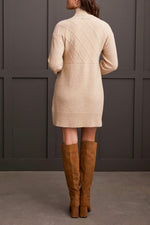 Tribal Fashion Textured Mock Neck Sweater Dress