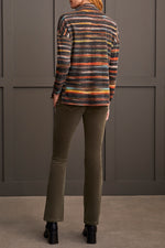 Tribal Fashion Striped Mock Sweater