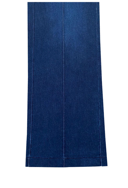 Ethyl Wide Leg Denim Jean with Front Seam Feature