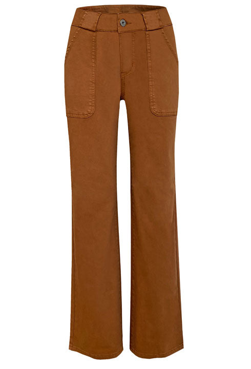 Ethyl Wide Leg Jean with Pork Chop Pocket - Cognac