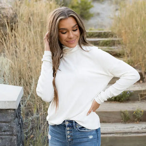 Harlow Long Sleeve Ribbed Turtleneck by Indie & Co.