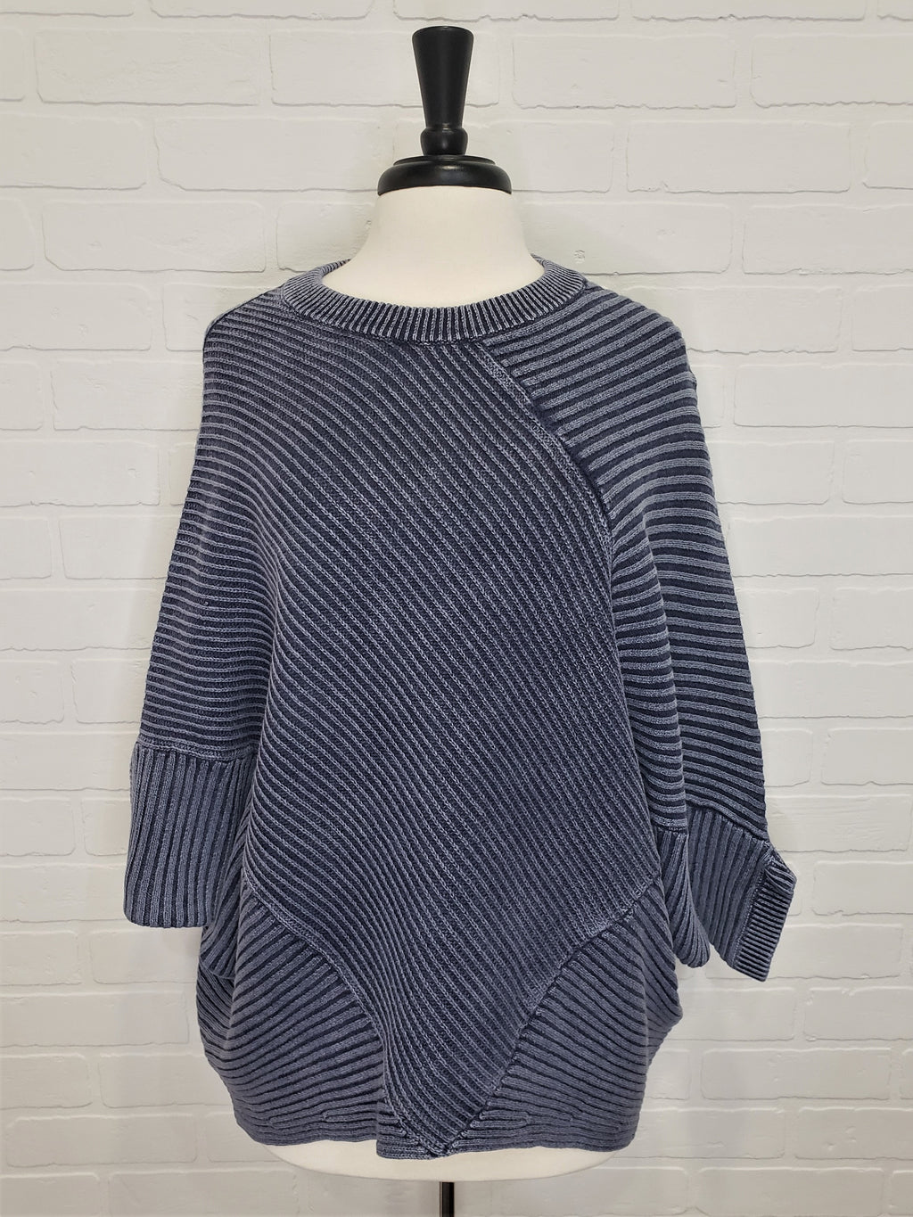 PBJ Blues Ribbed Cape Indigo