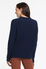 Tribal Fashions Dolman Sleeve Sweater with Button Sleeve - Dark Ocean