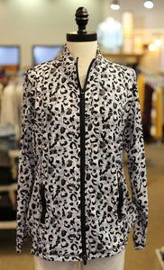 Lulu B UPF 50+ Zip Up Jacket - Snow Leopard
