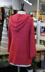 Lulu B Tweed Hoodie - Coral