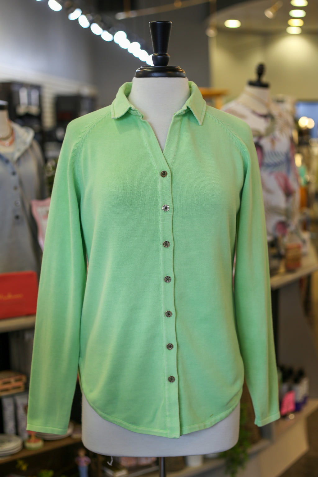 PBJ Blues Button Up Shirt - Light Mint Green