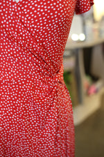 Keren Hart Cap Sleeve Wrap Dress - Red