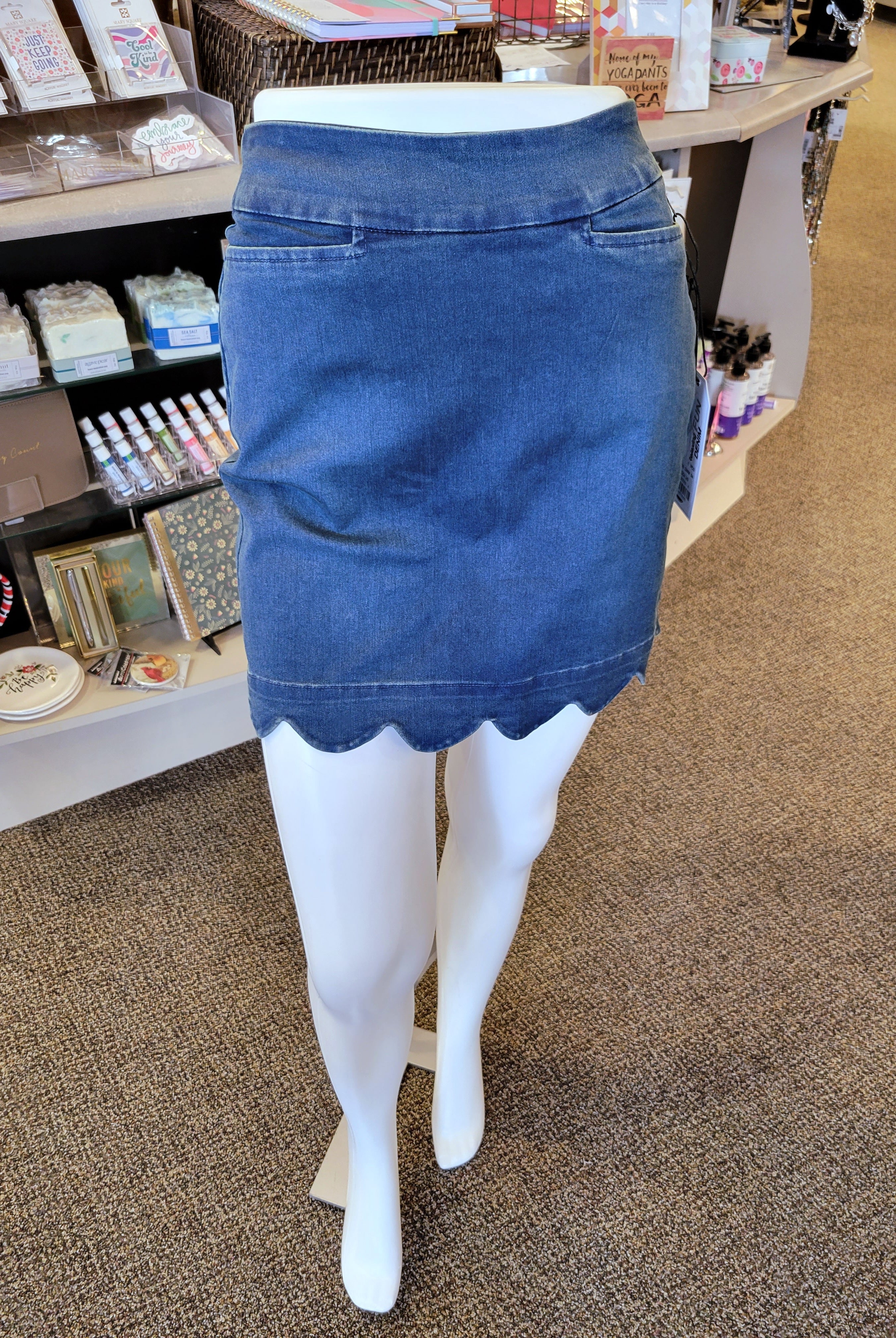 Lulu B Denim Blue Scallop Skort